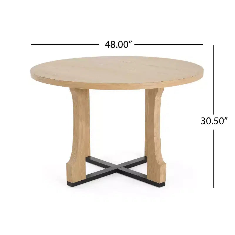 Vatros Wooden Dining Table Round Dining Table for 4