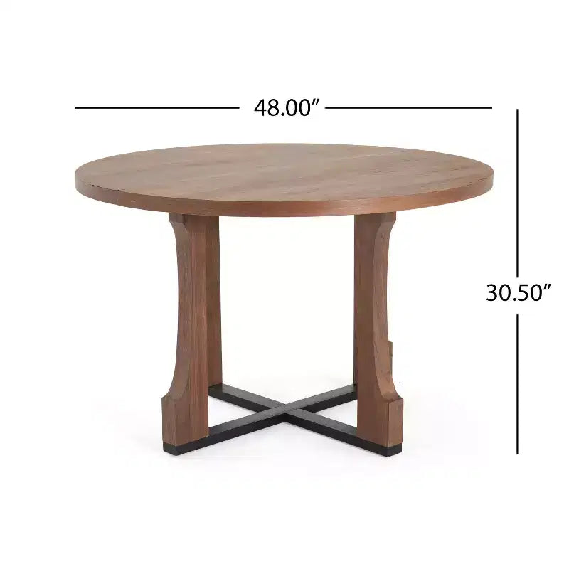 Vatros Wooden Dining Table Round Dining Table for 4