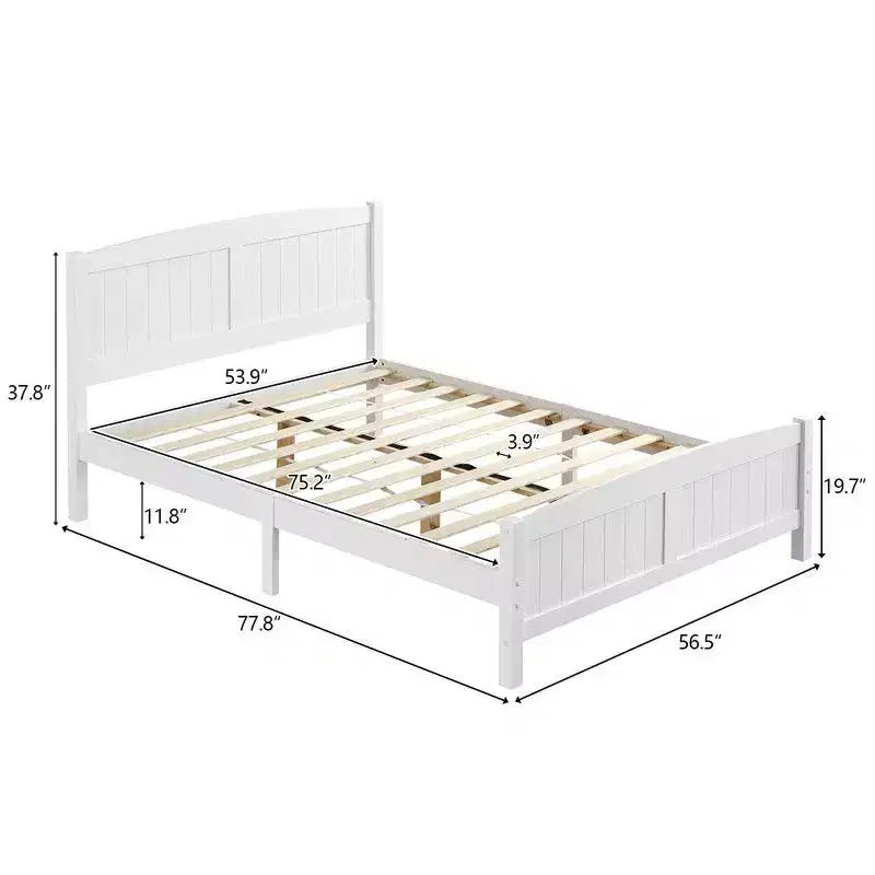Karl Home Full Size Solid Wood Bed Frame White
