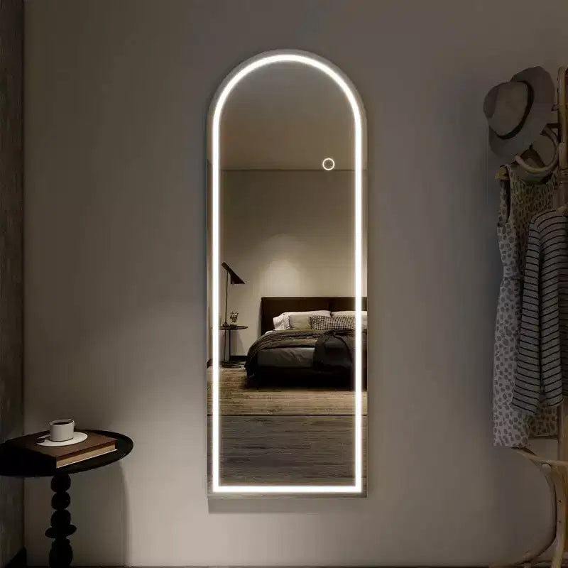 26x65 LED Arched Full-Length Mirror with LED Lights, Standing Mirror for Bedroom, Wall-Mounted Full-Length Mirror, A-Mirror