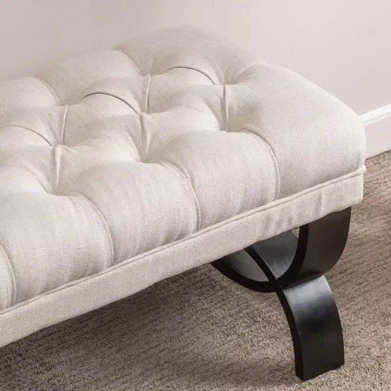GDFStudio Jaymee Contemporary Tufted Fabric Upholstered Ottoman Bench