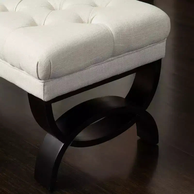 GDFStudio Jaymee Contemporary Tufted Fabric Upholstered Ottoman Bench