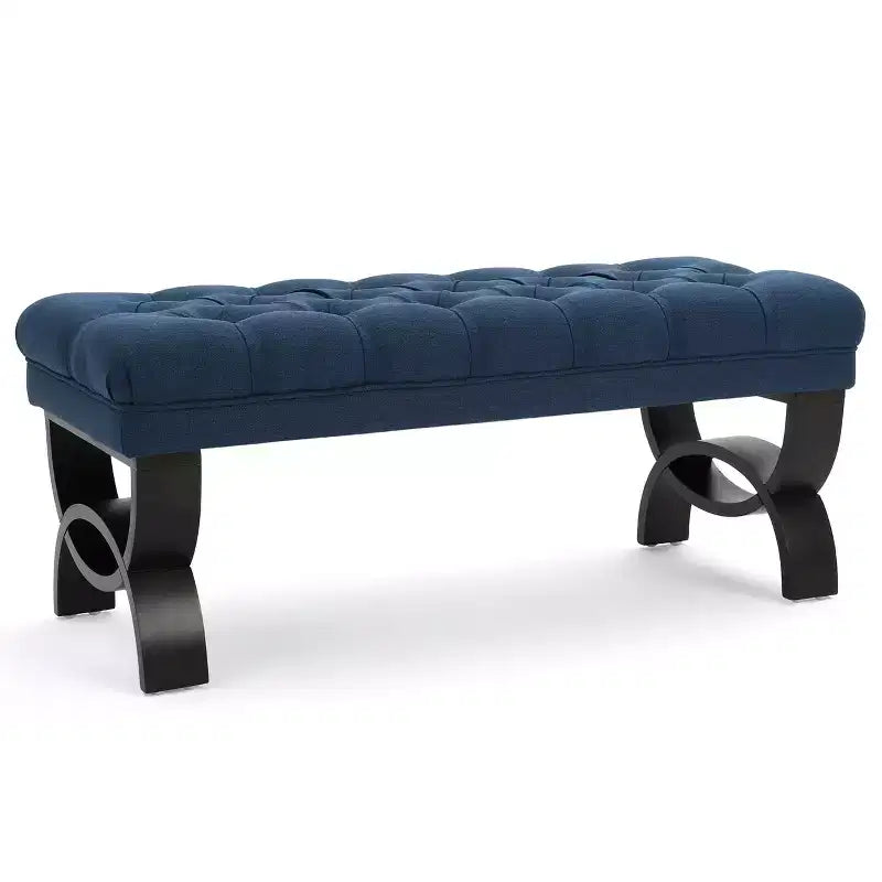 GDFStudio Jaymee Contemporary Tufted Fabric Upholstered Ottoman Bench