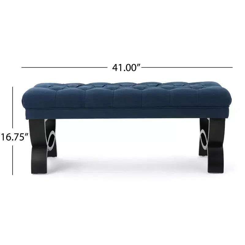 GDFStudio Jaymee Contemporary Tufted Fabric Upholstered Ottoman Bench