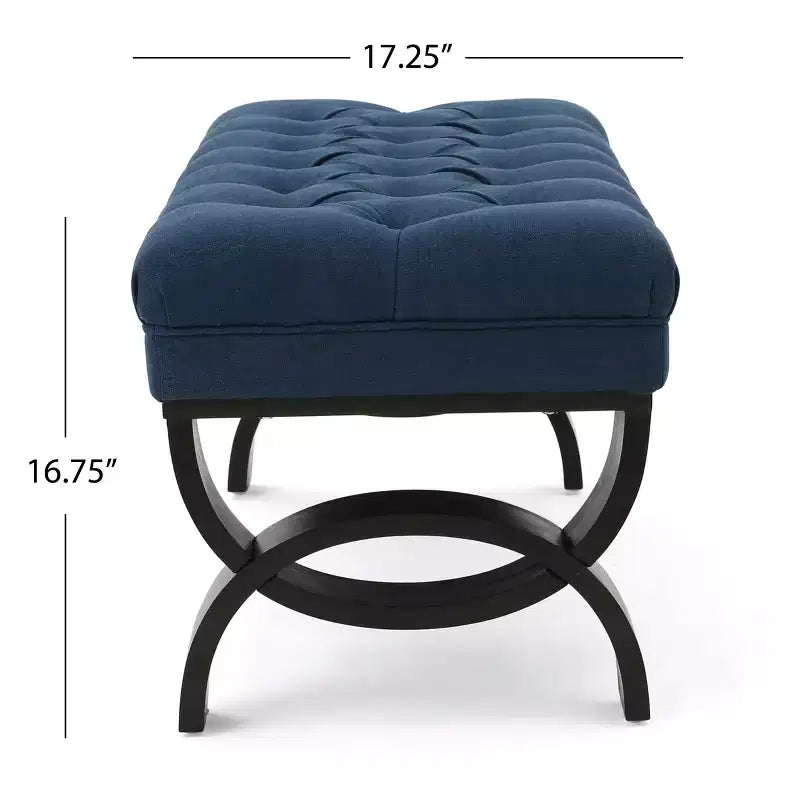 GDFStudio Jaymee Contemporary Tufted Fabric Upholstered Ottoman Bench