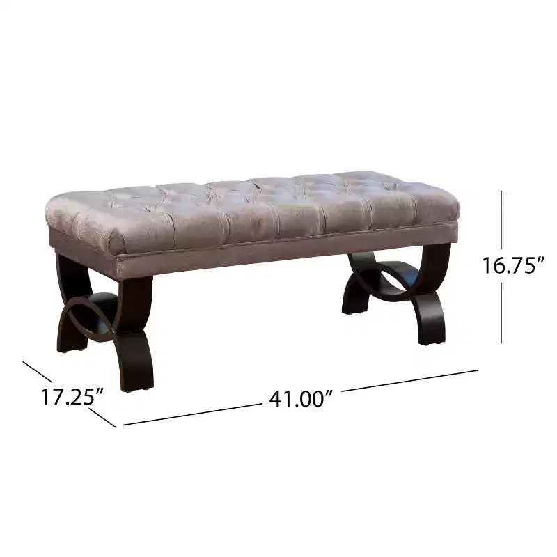 GDFStudio Jaymee Contemporary Tufted Fabric Upholstered Ottoman Bench