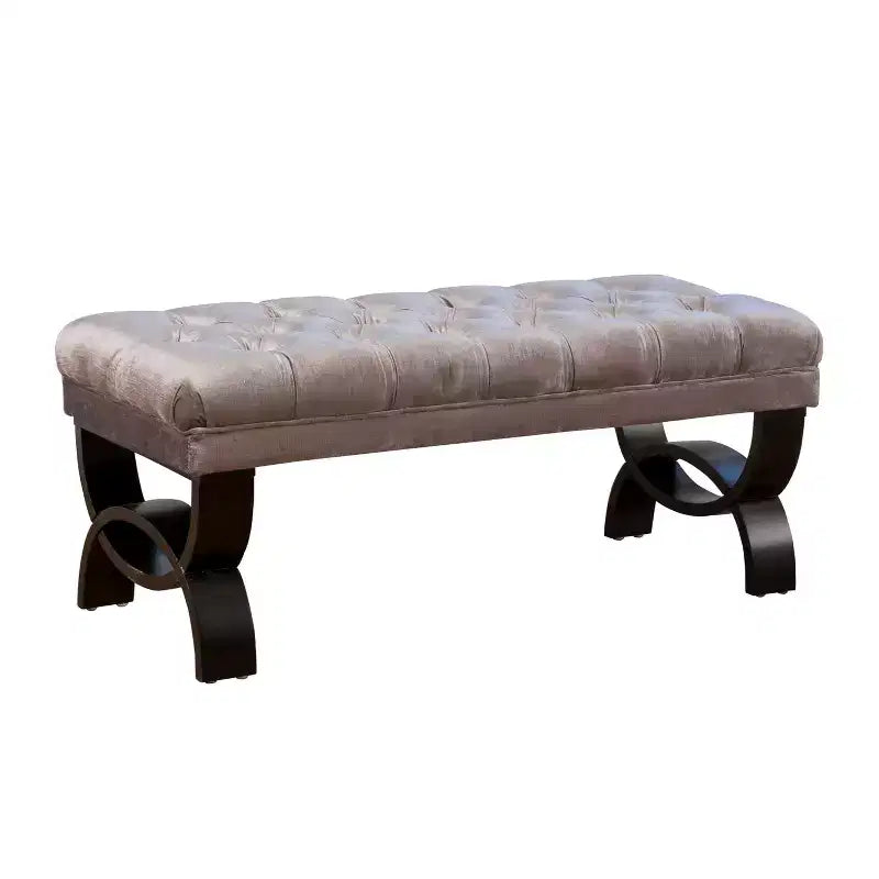 GDFStudio Jaymee Contemporary Tufted Fabric Upholstered Ottoman Bench