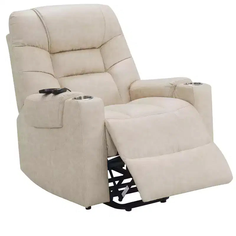 Okak Leather Accent Recliner Chair with Lift Heating and Massage Function Modern Power Motion Recliner for Living Room Reading Room