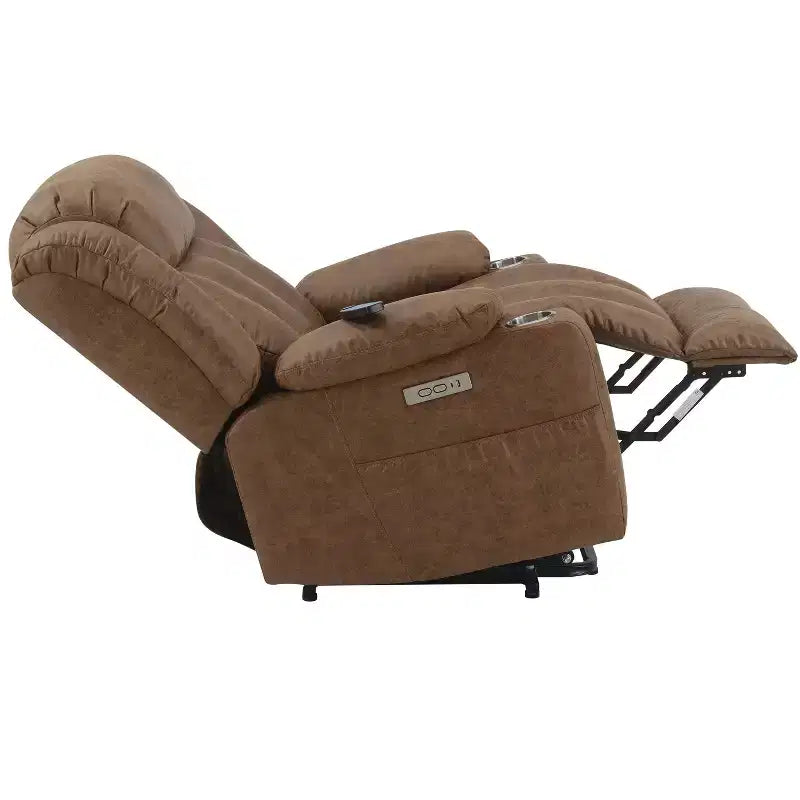 Okak Leather Accent Recliner Chair with Lift Heating and Massage Function Modern Power Motion Recliner for Living Room Reading Room
