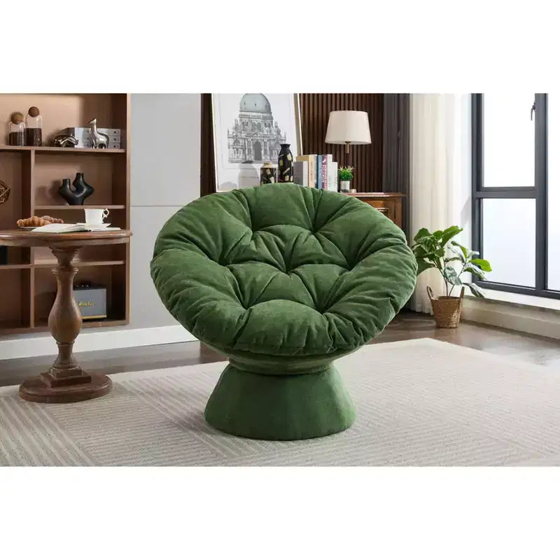 Okak Chenille Oversized Swivel Accent Chair for Bedroom,Comfy Papasan Chair for Living Room,Apartment