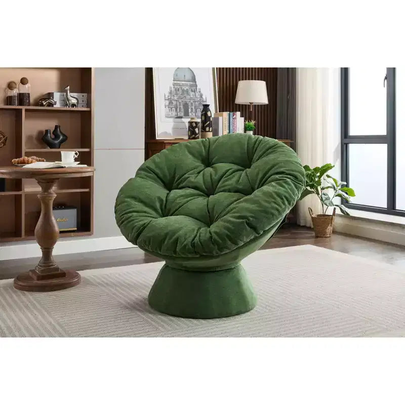 Okak Chenille Oversized Swivel Accent Chair for Bedroom,Comfy Papasan Chair for Living Room,Apartment