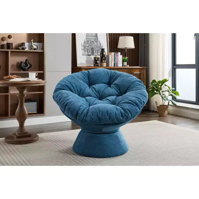 Okak Chenille Oversized Swivel Accent Chair for Bedroom,Comfy Papasan Chair for Living Room,Apartment