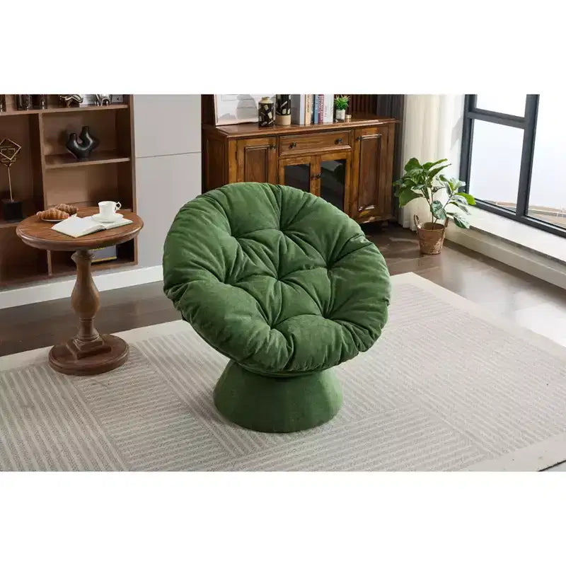 Okak Chenille Oversized Swivel Accent Chair for Bedroom,Comfy Papasan Chair for Living Room,Apartment