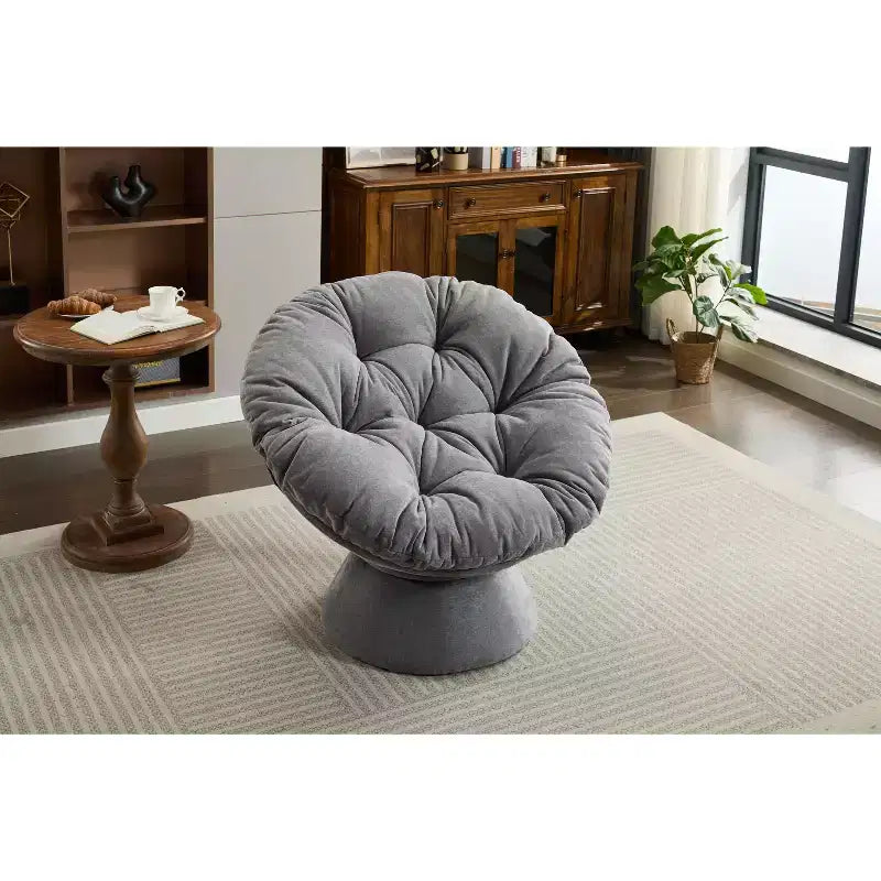 Okak Chenille Oversized Swivel Accent Chair for Bedroom,Comfy Papasan Chair for Living Room,Apartment