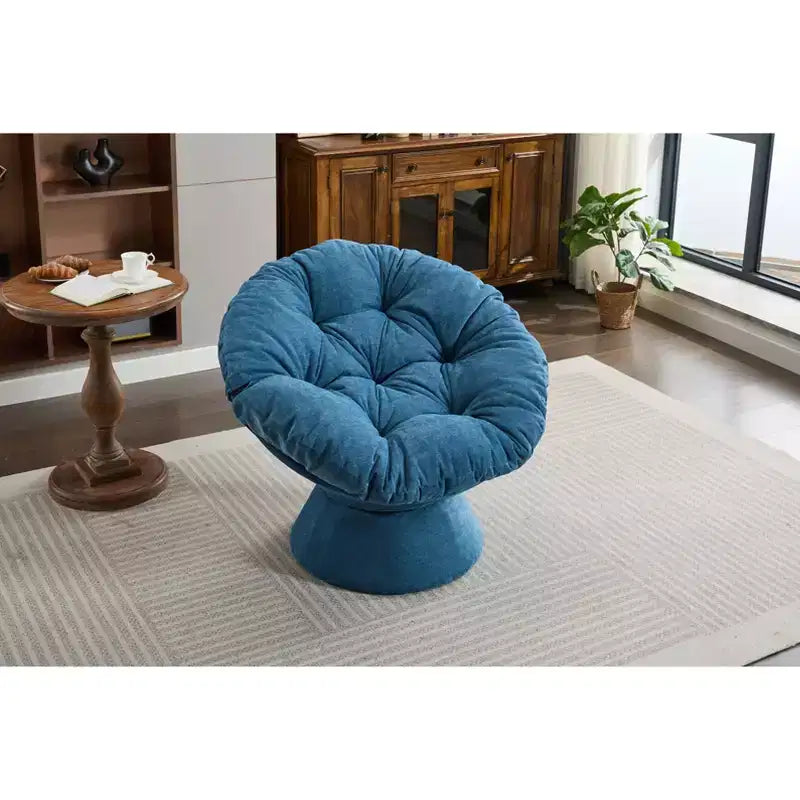 Okak Chenille Oversized Swivel Accent Chair for Bedroom,Comfy Papasan Chair for Living Room,Apartment