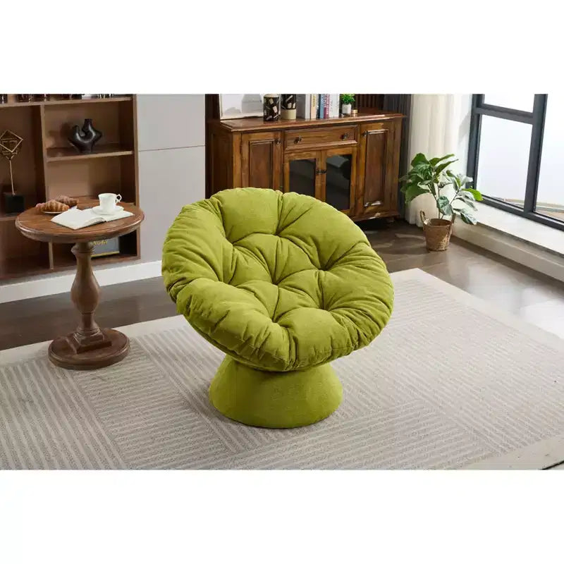 Okak Chenille Oversized Swivel Accent Chair for Bedroom,Comfy Papasan Chair for Living Room,Apartment