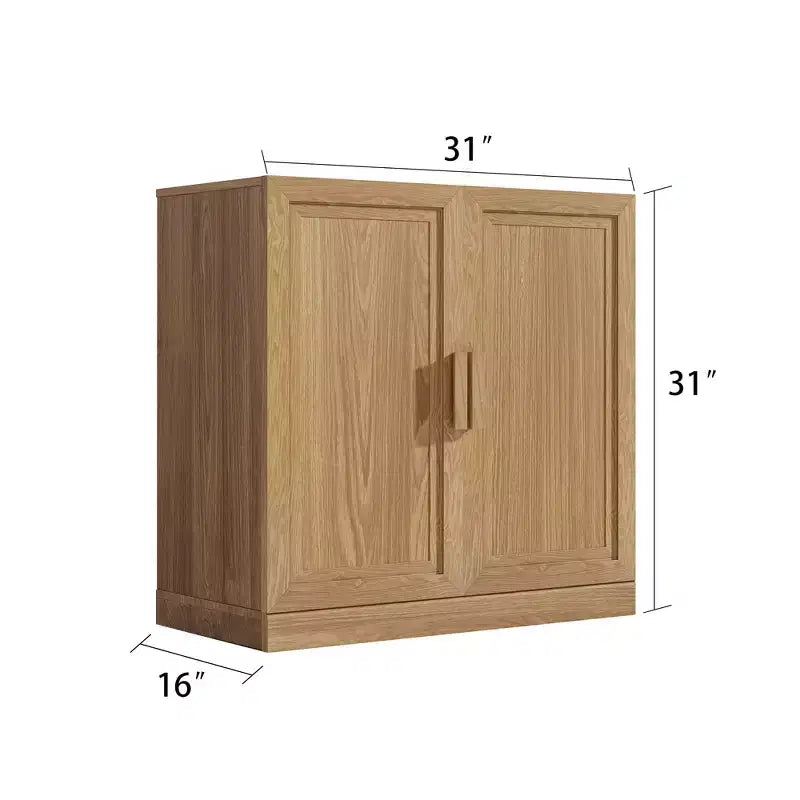 62x31x16 Wood Accent Cabinet in Natural Color, Storage Organizer with Adjustable Shelves for Kitchen Bedroom Entryway Living Room Dinning Room