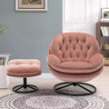 Okak Modern Accent Chairs for Bedroom with Ottoman, Accent Leisure Chair with Cushioned Seat