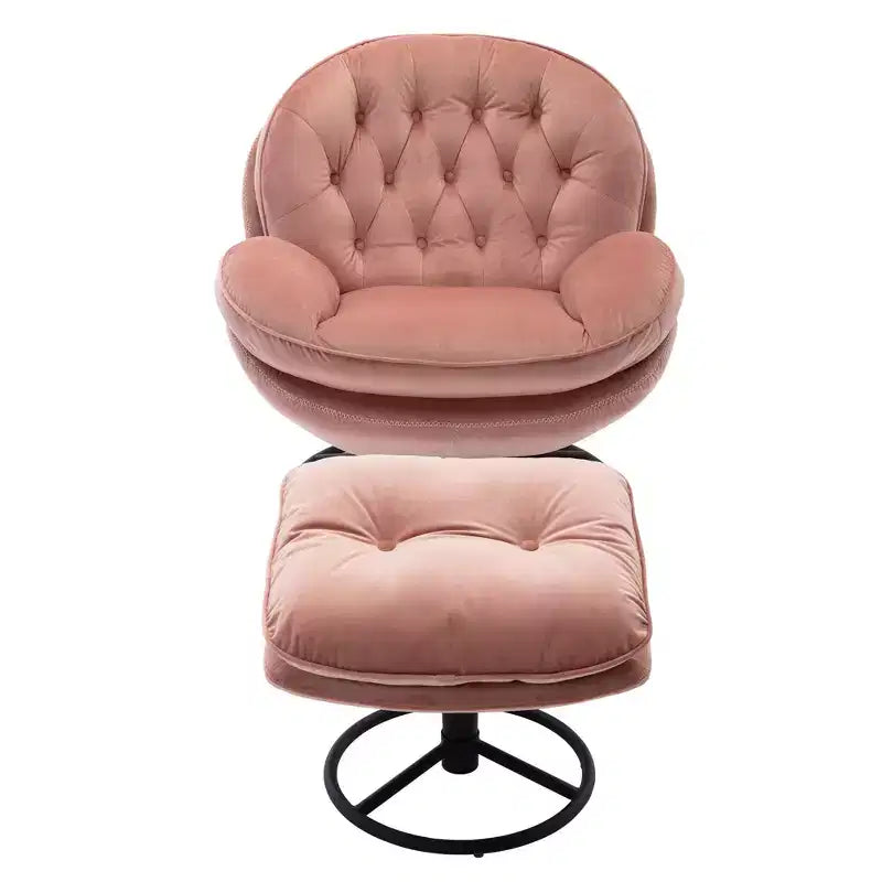 Okak Modern Accent Chairs for Bedroom with Ottoman, Accent Leisure Chair with Cushioned Seat