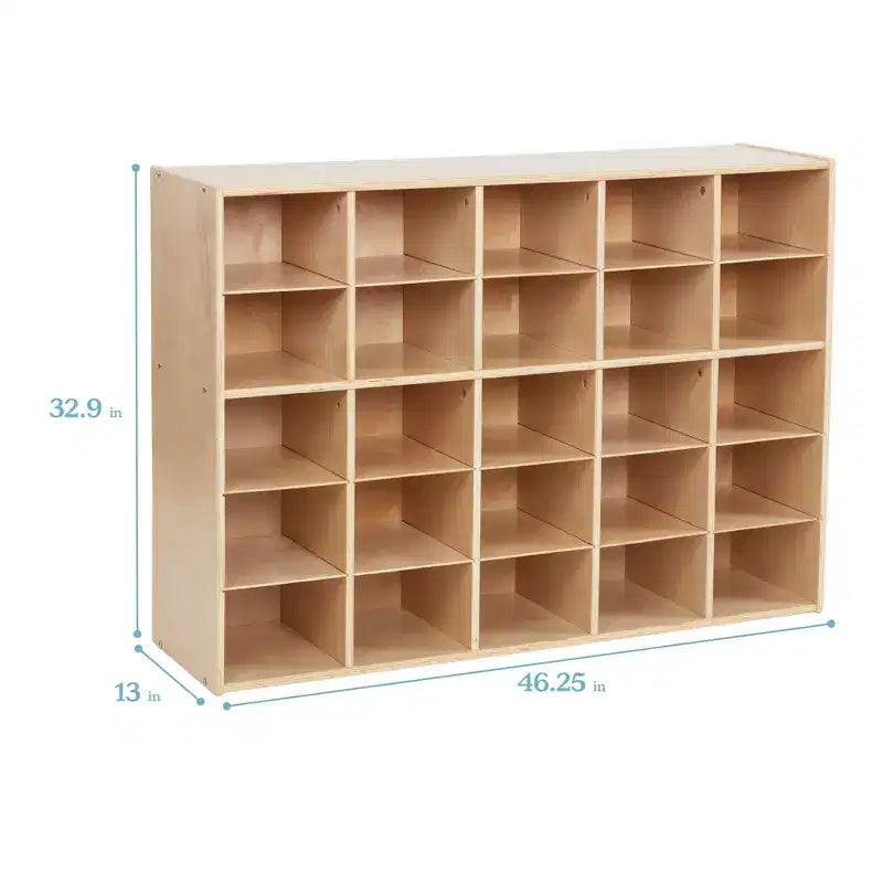 ECR4Kids Streamline 25 Cubby Tray Storage Cabinet, 5x5, Classroom Furniture