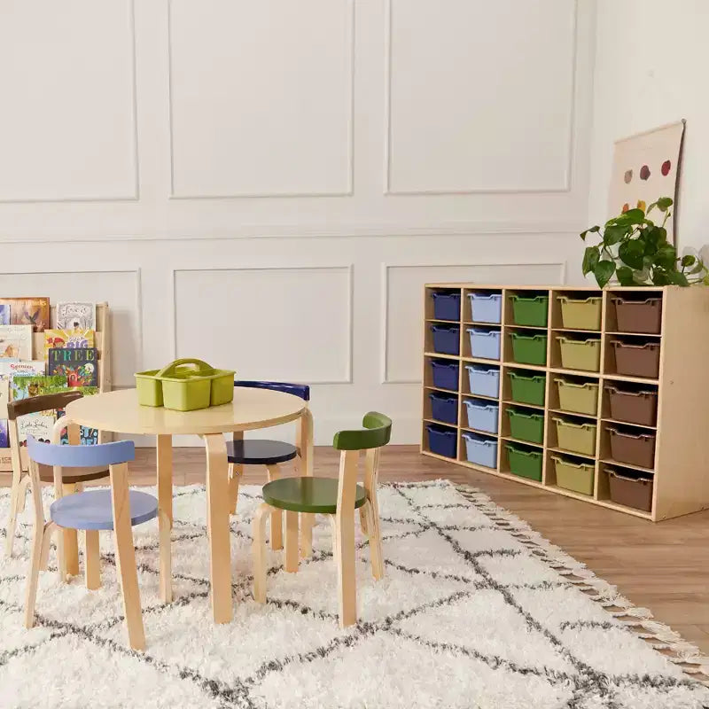 ECR4Kids Streamline 25 Cubby Tray Storage Cabinet, 5x5, Classroom Furniture