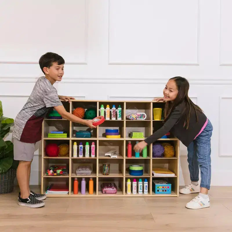 ECR4Kids Streamline 25 Cubby Tray Storage Cabinet, 5x5, Classroom Furniture