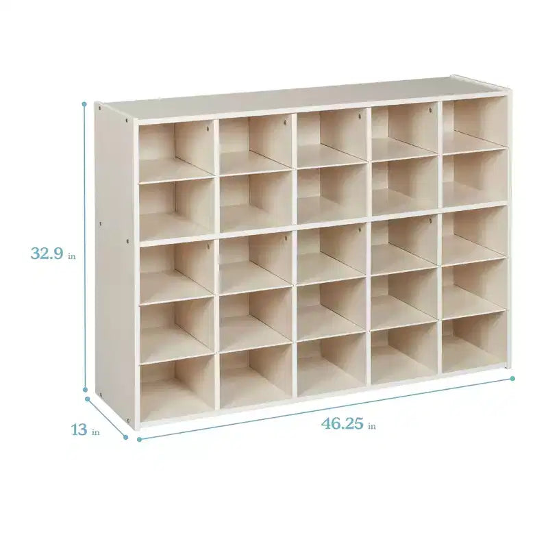 ECR4Kids Streamline 25 Cubby Tray Storage Cabinet, 5x5, Classroom Furniture