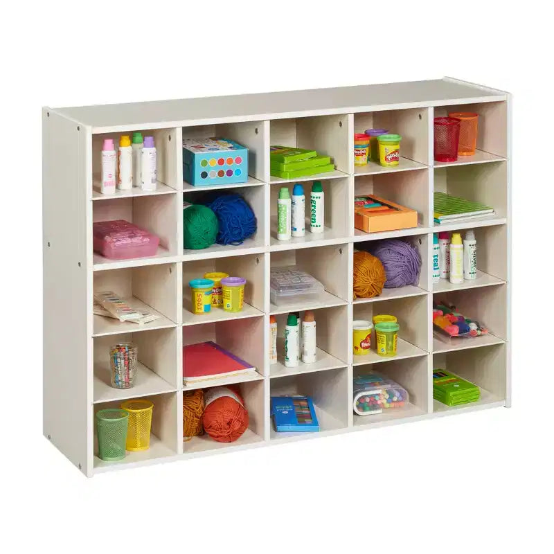 ECR4Kids Streamline 25 Cubby Tray Storage Cabinet, 5x5, Classroom Furniture