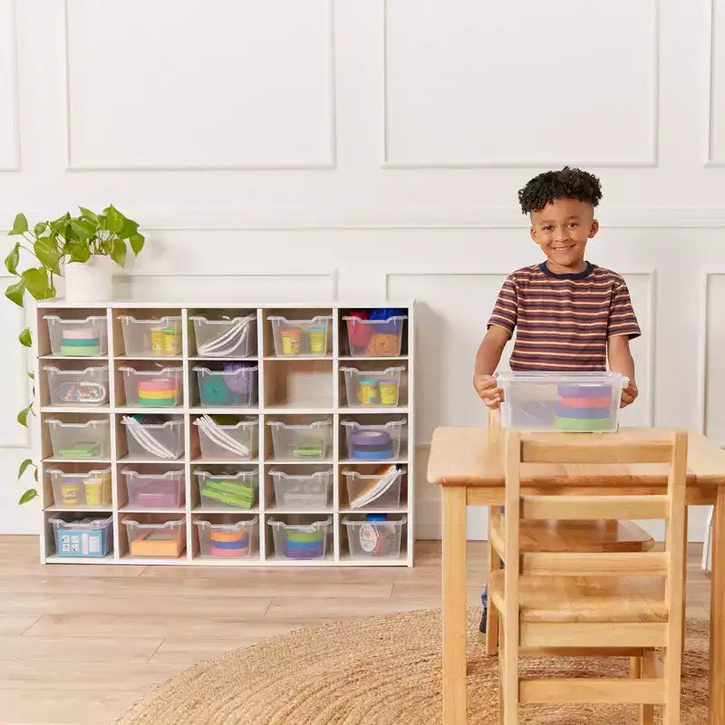 ECR4Kids Streamline 25 Cubby Tray Storage Cabinet, 5x5, Classroom Furniture