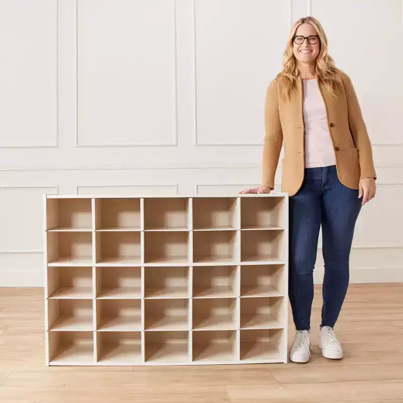 ECR4Kids Streamline 25 Cubby Tray Storage Cabinet, 5x5, Classroom Furniture