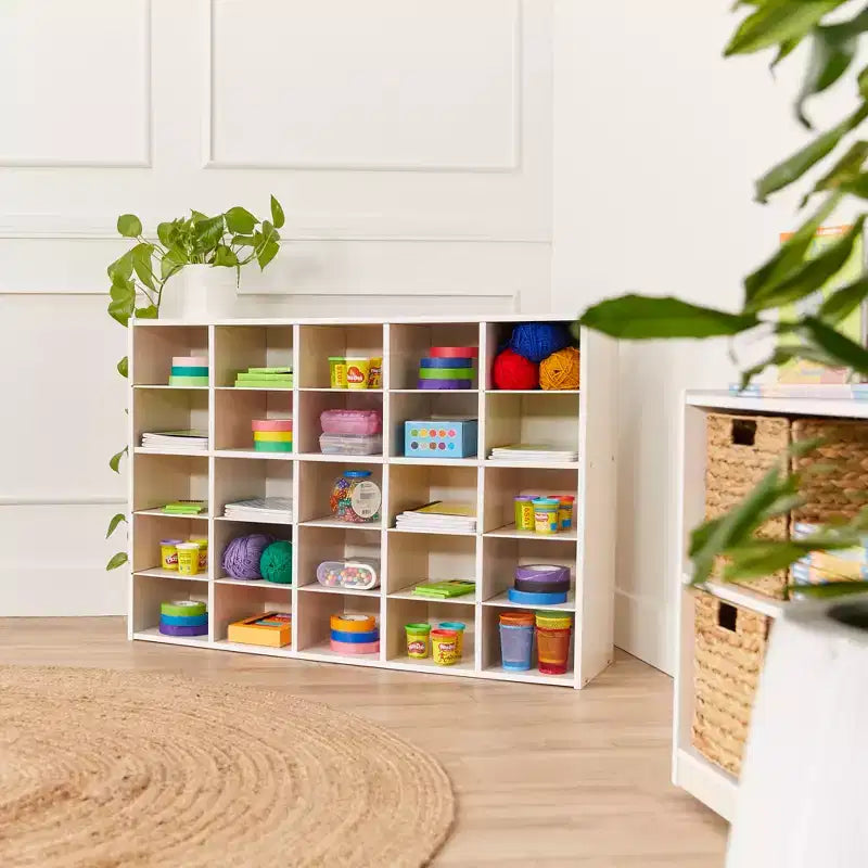 ECR4Kids Streamline 25 Cubby Tray Storage Cabinet, 5x5, Classroom Furniture