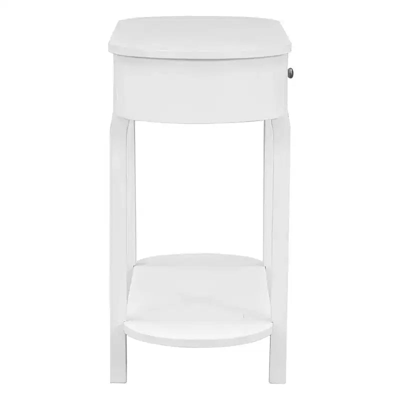 Elegant Retro Console Table with Curved Design and Smooth Glaze for Entryways, Living Rooms and hallways (Antique White)