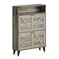 Freestanding Shoe Cabinet 2 Flip Drawers Front Door Shoe Rack with Adjustable Shelf Metal Legs for Entryway 31.5 D x 9.45 W x 44.49 H