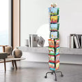 VEVOR Greeting Cards Display Rack, 32 Pockets Rotating Postcard Brochure Display Stand, 360 Spinning Card Display Rack with Sign Holder