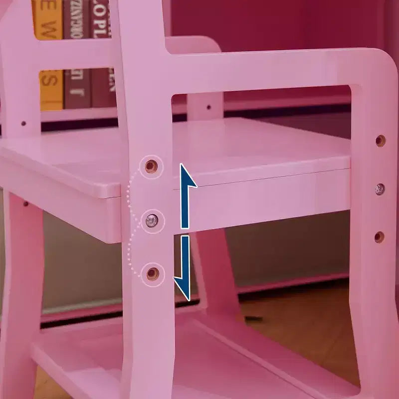 Kids Desk, Study Desk and Chair Set for Boys and Girl, Wooden Kids Writing Table with Bookshelf, Bulletin Board, Cabinet and Drawer for Ages 3-8