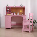 Kids Desk, Study Desk and Chair Set for Boys and Girl, Wooden Kids Writing Table with Bookshelf, Bulletin Board, Cabinet and Drawer for Ages 3-8