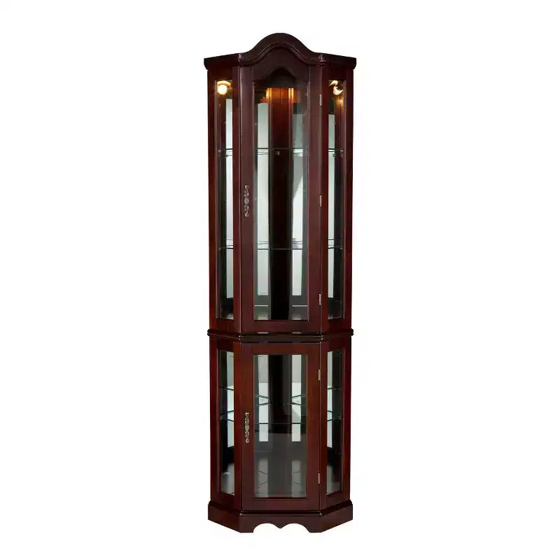 Canterdale Corner Curio Cabinet - Brown - SEI