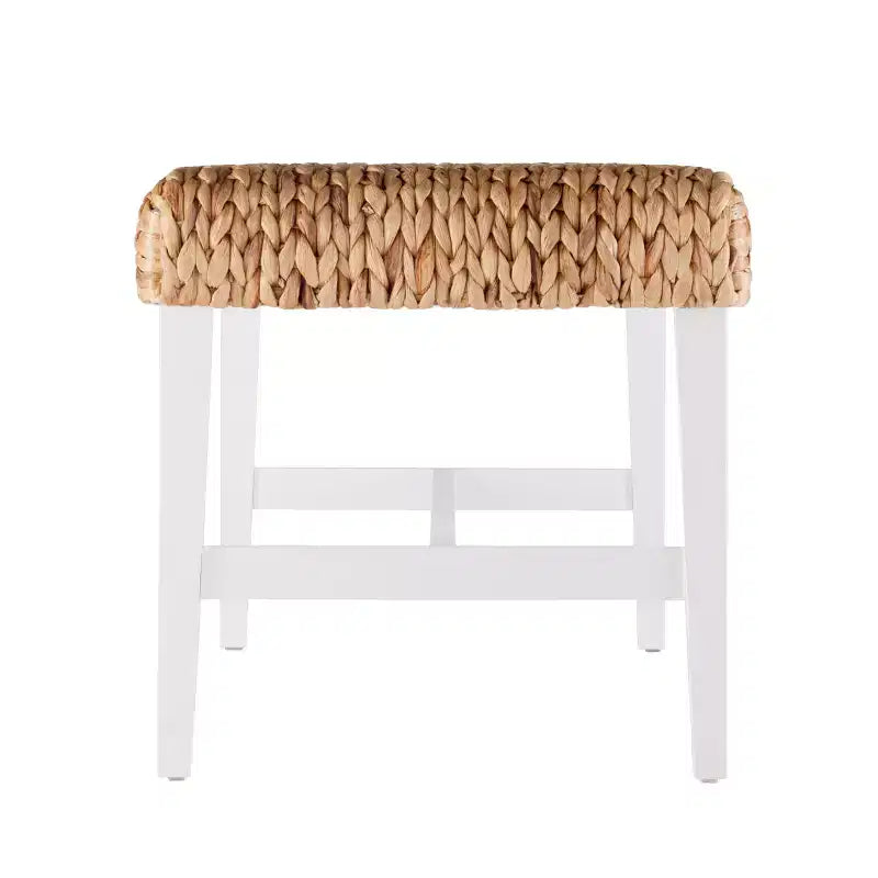 Standerson White Woven Coffee Table Bench - White - SEI