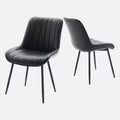 Dining Chairs Set of 2 - Faux Leather, Comfortable Mid Century Modern Design, Metal Legs, Upholstered Side Chair, for Kitchen Dining Room Living Room