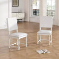 Set of 2 Upholstered Dining Chair with Padded Back, Vintage Kitchen Chairs Dining Room Chairs, Natural/Cream-ModernLuxe