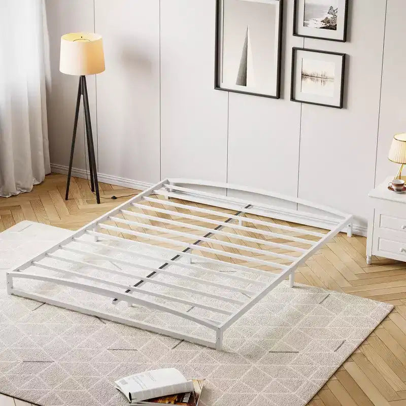 Low Bed Frame 6 Inch Heavy Duty Metal Platform Bed Frame Low Profile, Mattress Foundation, No Box Spring Needed