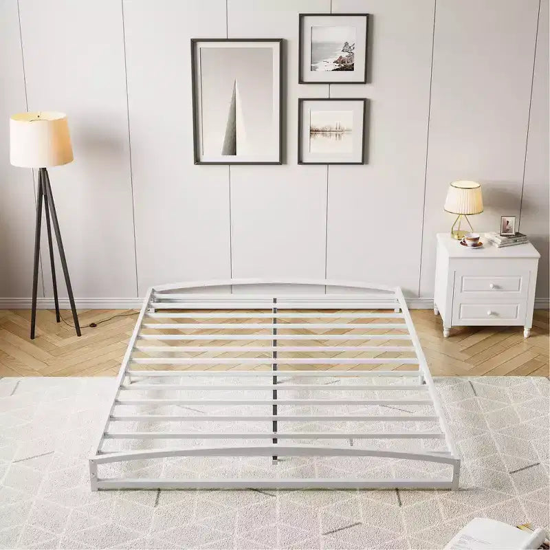 Low Bed Frame 6 Inch Heavy Duty Metal Platform Bed Frame Low Profile, Mattress Foundation, No Box Spring Needed