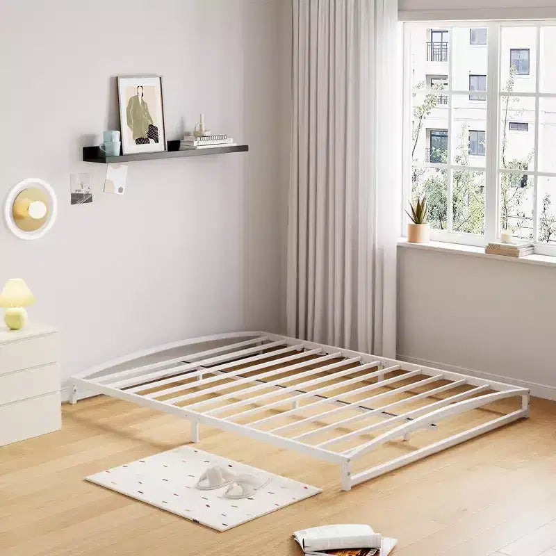 Low Bed Frame 6 Inch Heavy Duty Metal Platform Bed Frame Low Profile, Mattress Foundation, No Box Spring Needed
