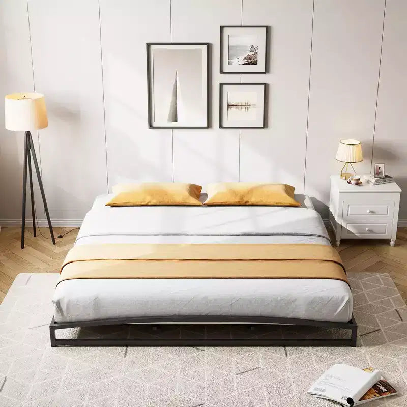 Low Bed Frame 6 Inch Heavy Duty Metal Platform Bed Frame Low Profile, Mattress Foundation, No Box Spring Needed