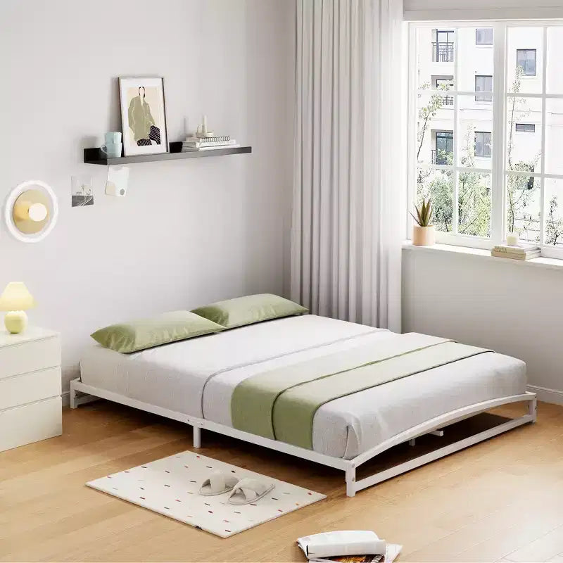 Low Bed Frame 6 Inch Heavy Duty Metal Platform Bed Frame Low Profile, Mattress Foundation, No Box Spring Needed
