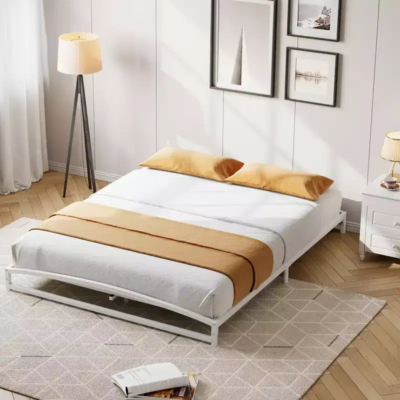 Low Bed Frame 6 Inch Heavy Duty Metal Platform Bed Frame Low Profile, Mattress Foundation, No Box Spring Needed