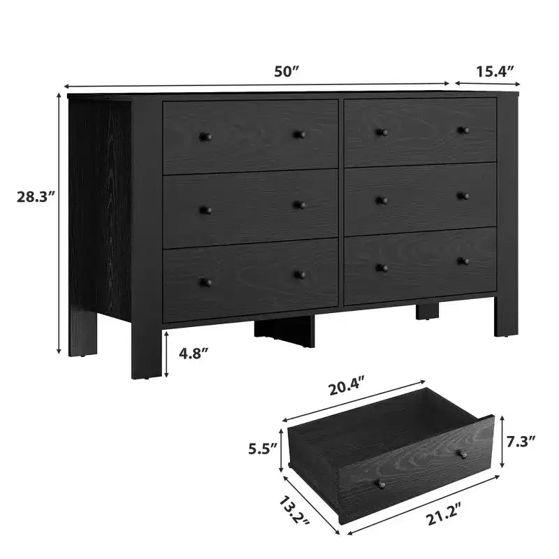 Modern Tall Dresser, Drawer Storage Chest for Bedroom, Wooden Organizer with Drawers for Entryway Hallway