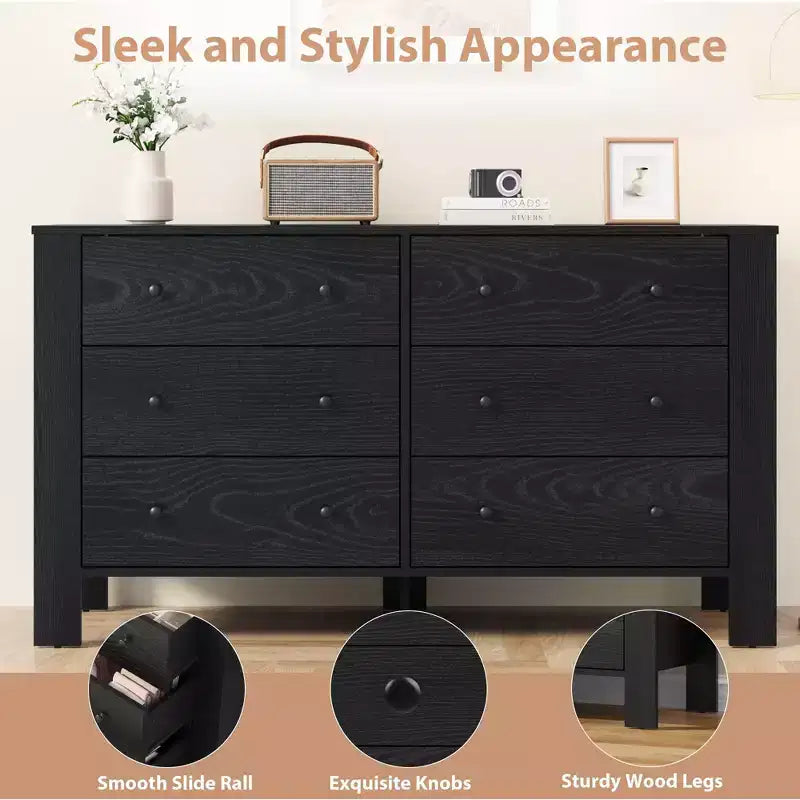 Modern Tall Dresser, Drawer Storage Chest for Bedroom, Wooden Organizer with Drawers for Entryway Hallway