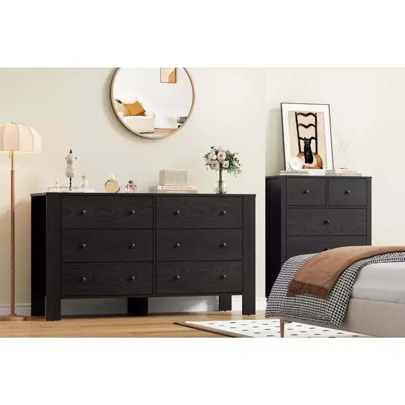 Modern Tall Dresser, Drawer Storage Chest for Bedroom, Wooden Organizer with Drawers for Entryway Hallway