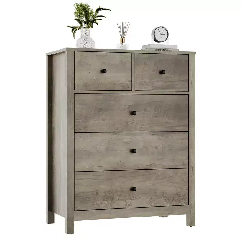Modern Tall Dresser, Drawer Storage Chest for Bedroom, Wooden Organizer with Drawers for Entryway Hallway